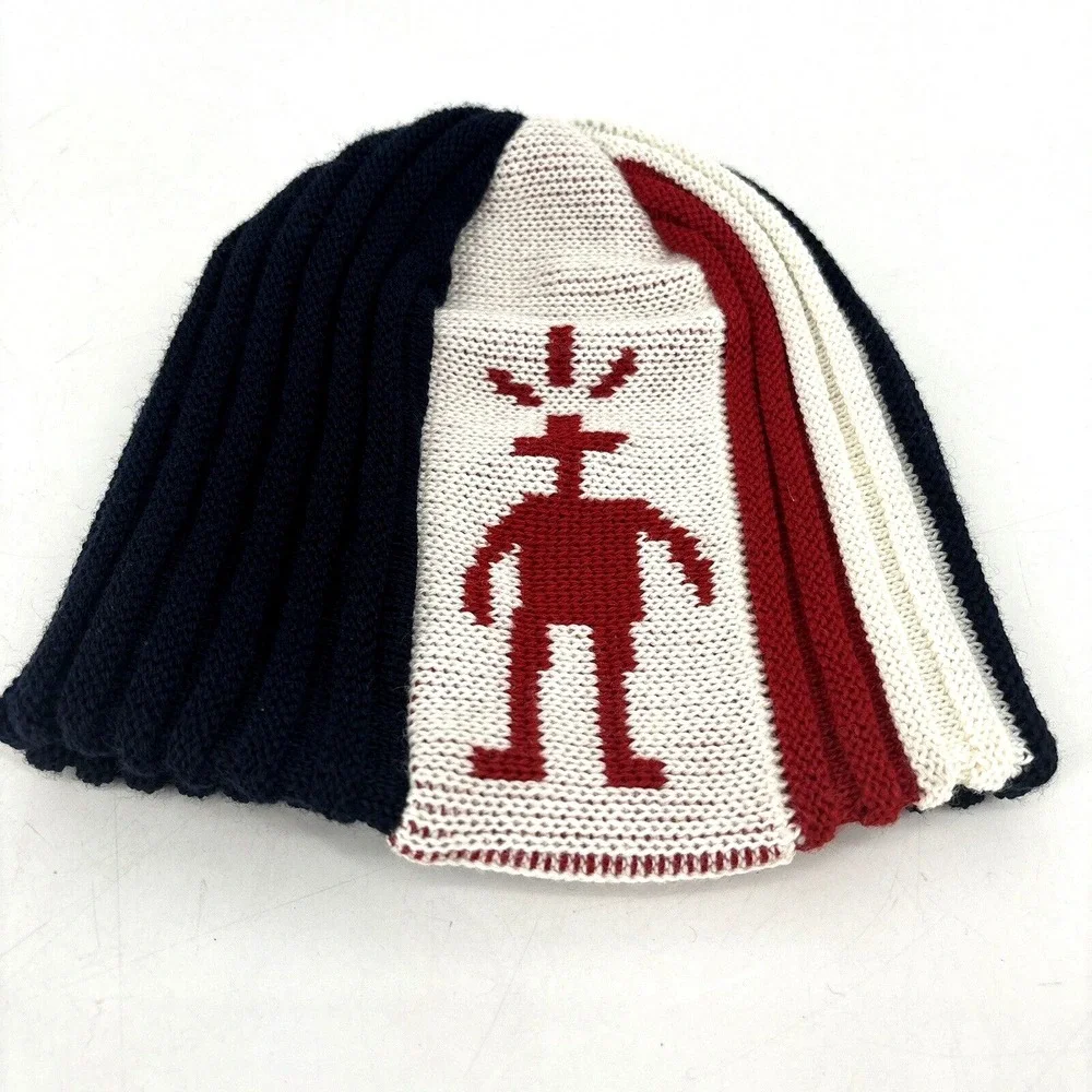 Smartwool Beanie Hat Kids Boys Sz OS‎ Blue Red White Knitted Ribbed Stretch